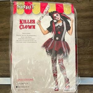 Spirit brand Killer Clown Halloween costume. Size M/L. New, in bag.